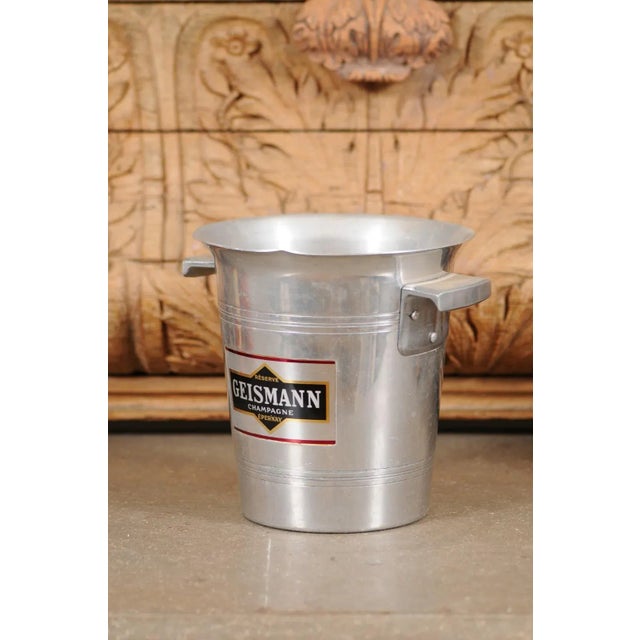 French 19th Century Aluminum Champagne Bucket with Geismann Epernay Label For Sale - Image 4 of 13