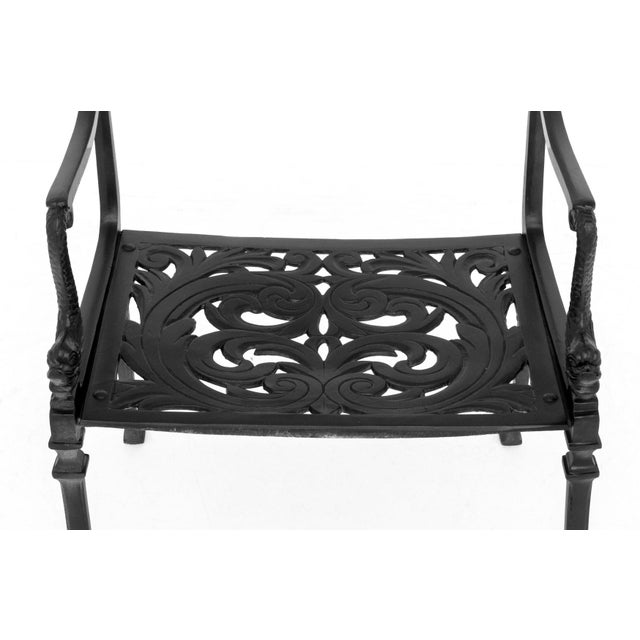 Metal Florentine Craftsmen Cast Aluminum Armchairs, Pair For Sale - Image 7 of 10