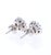 1.23 Carat Round Diamond Floret Design 14 Karat White Gold Stud Earrings, A Pair For Sale - Image 4 of 6