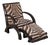 Art Deco Modern Style Zebra Print Chair & Ottoman For Sale