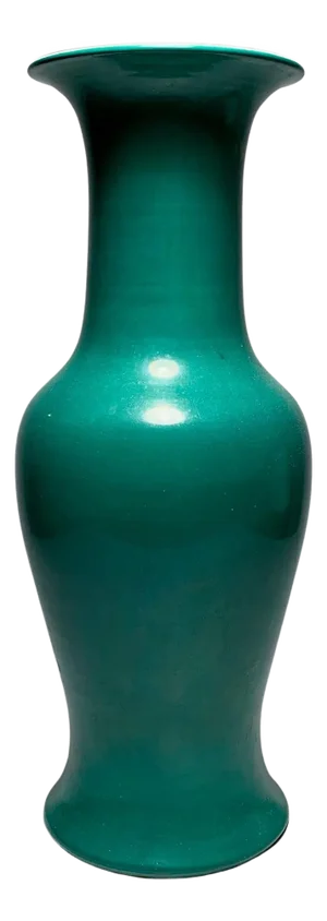 Vintage Green Midcentury Oriental Ceramic Lamp
