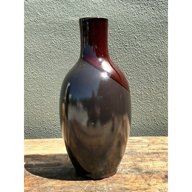 Late 20th Century Vintage Two Tine Pottery Vase For Sale - Image 5 of 12