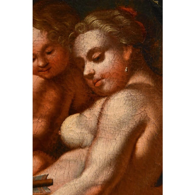 Venetian School Artist, Venus & Cupid, 1700, Oil on Canvas, Framed For Sale - Image 8 of 14
