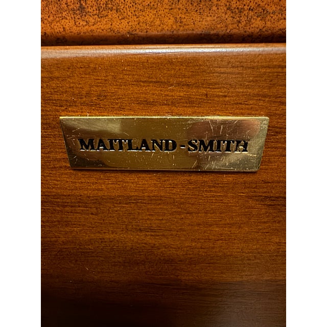 An elegant vintage Maitland-Smith decorative storage box table, showcasing the distinctive craftsmanship and timeless...