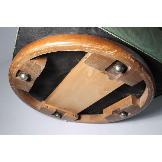 Wood Milo Baughman Attributed Gliding / Swivel Barrel Back Club Chairs - A Pair For Sale - Image 7 of 8