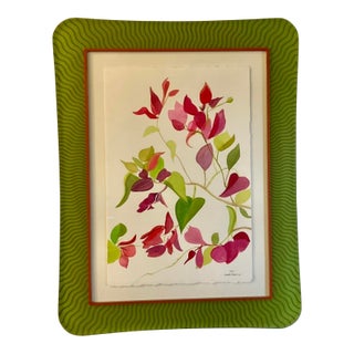 Floral Watercolor, "Pink" by Elizabeth Horowitz For Sale