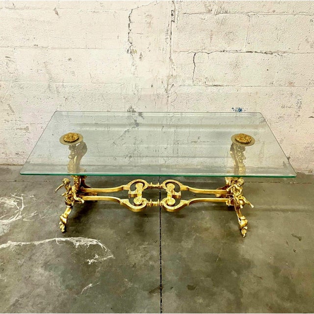 1990s French Louis XVI Style Coffee Table – Glass Top For Sale - Image 9 of 11