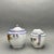 Japanese Vintage 1930’s Japanese Periwinkle and Pearl Lusterware Creamer and Covered Sugar Set For Sale - Image 3 of 9
