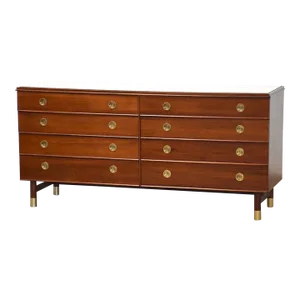 Refinished Renzo Rutili Cherry and Brass Dresser