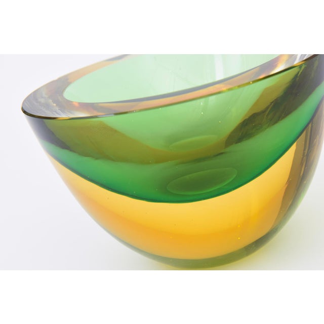 Vintage Murano Sommerso Glass Chunky Geode Bowl Signed Salviati, Italy, 1970's For Sale In Miami - Image 6 of 14