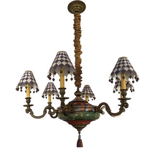 Vintage Mackenzie-Childs Large Courtly Check Chandelier For Sale