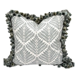 P Kaufmann Orchard Sky Throw Pillow Cover With Tassel Trim For Sale
