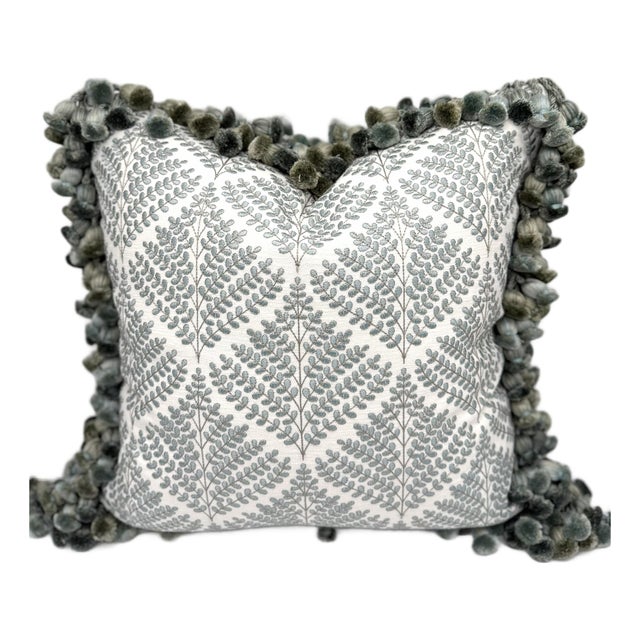 P Kaufmann Orchard Sky Throw Pillow Cover With Tassel Trim For Sale