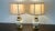 Cream Vintage Stiffel Hollywood Regency Style Brass & Cream Porcelain Table Lamps- A Pair For Sale - Image 8 of 18