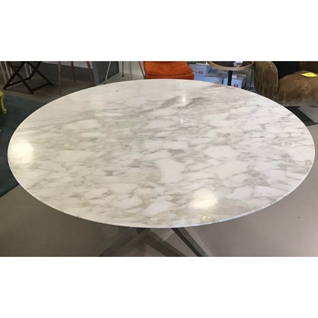 Mid 20th Century Mid 20th Century Carrera Marble Top Dining Table Attributed to Florence Knoll For Sale - Image 5 of 13