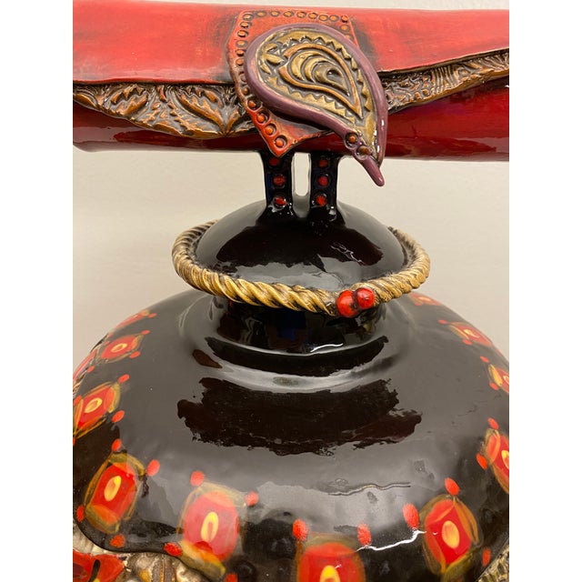 Large Studio Pottery Japanese Style Ceramic Vase by Gail Markiewicz For Sale - Image 9 of 10