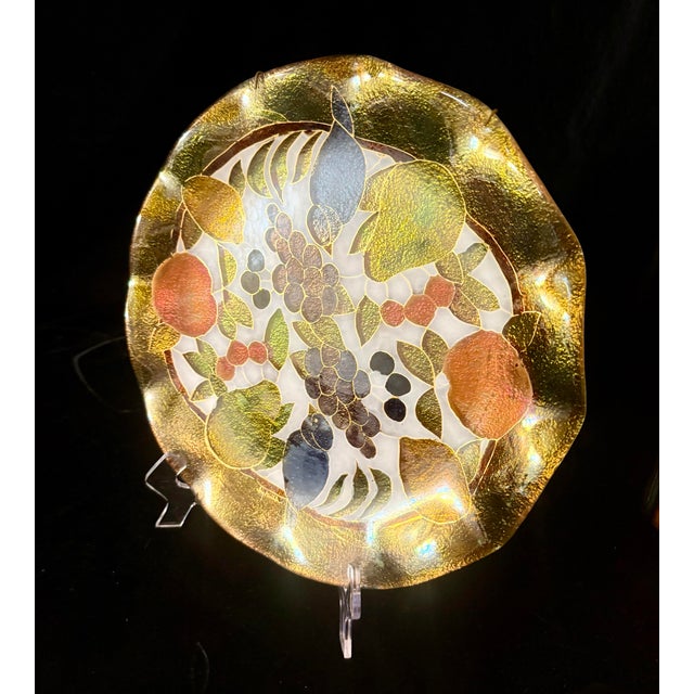 Mid 20th Century Mid 20th Century Fused Art Glass Decorative Plate For Sale - Image 5 of 12