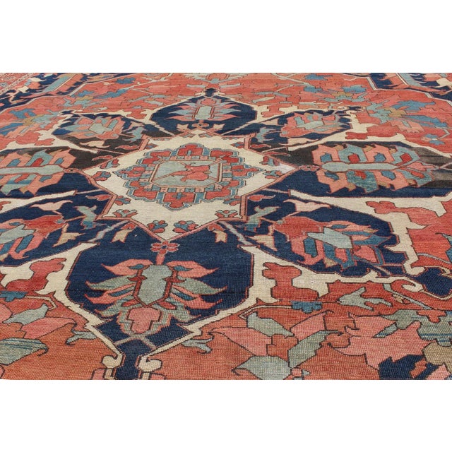 Tribal Very Fine Antique Rug With Bold Geometric Medallion Design For Sale - Image 3 of 8