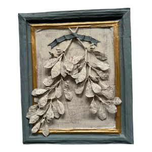 Three-Dimensional Papier Mache' Botanical Art in Papier Mache Frame