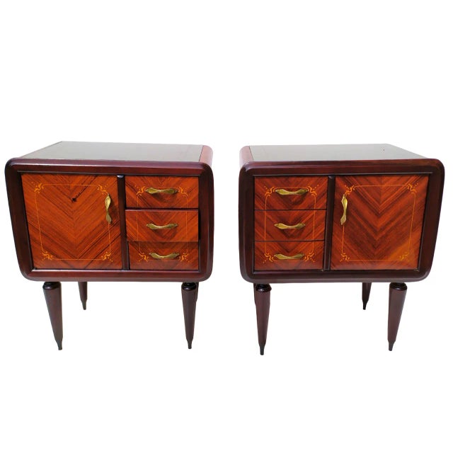 Vintage Teak Nightstands by Paolo Buffa, 1940s, Set of 2 For Sale - Image 11 of 11