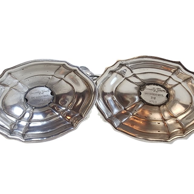 Antique Silver Candelabra Set – “Cordially Yours” by 1847 Rogers Bros. – A Pair For Sale In Baton Rouge - Image 6 of 7