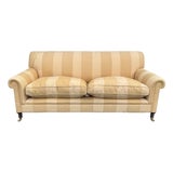 George Smith Straight Topped Full Scroll Arm Sofa For Sale