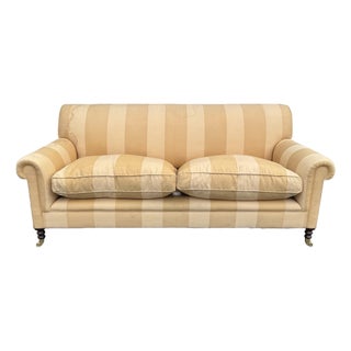 George Smith Straight Topped Full Scroll Arm Sofa For Sale