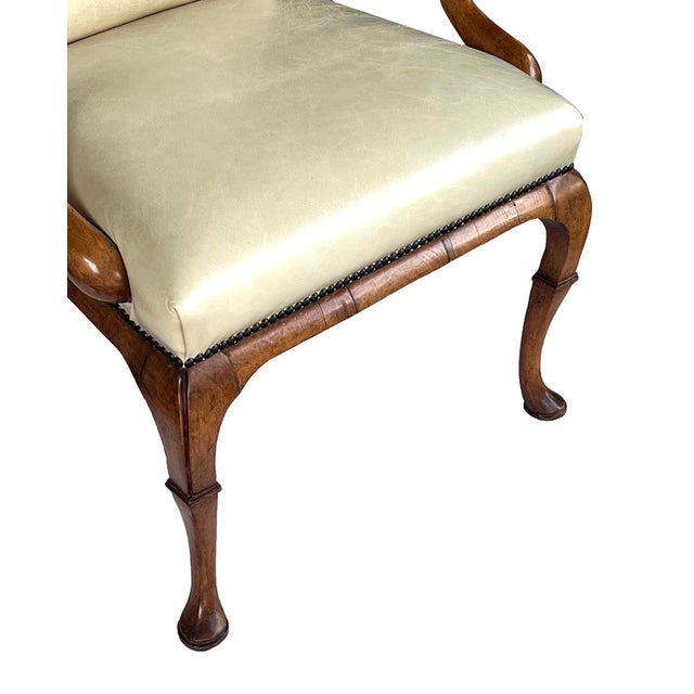 Pair English Queen Anne Style Carved Walnut Shepherd's Crook Armchairs For Sale - Image 13 of 14