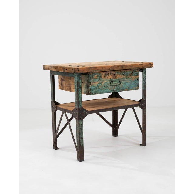 Early 20th Century Early 20th Century French Metal & Wooden Work Table For Sale - Image 5 of 18