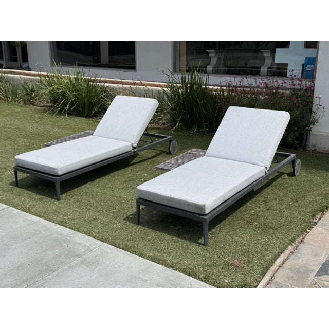 Gloster Grid Outdoor Chaise Loungers, Pair For Sale In San Francisco - Image 6 of 12