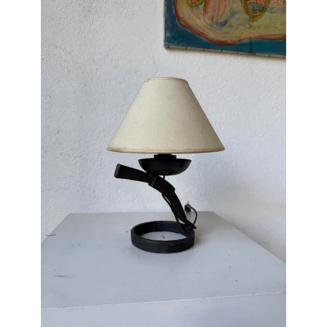 Metal Brutalist Metal Lamp, 1950s For Sale - Image 7 of 18
