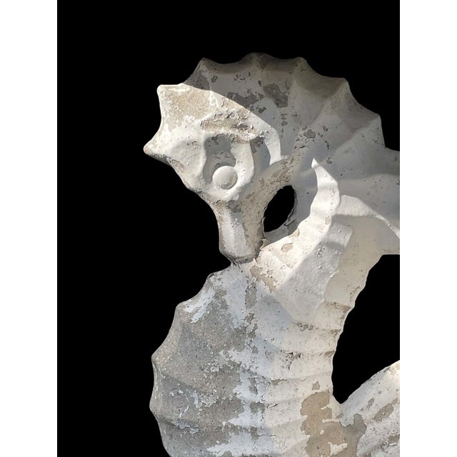 Vintage Three Seahorses Birdbath Concrete For Sale - Image 9 of 18