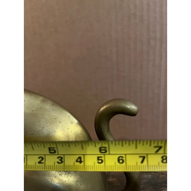 Large Vintage Brass Cat Figurine For Sale - Image 9 of 10
