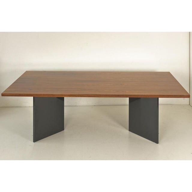 Large dining table walnut designer: unknown year: around 1980 manufacturer: unknown country: germany measurements: h 76 cm...