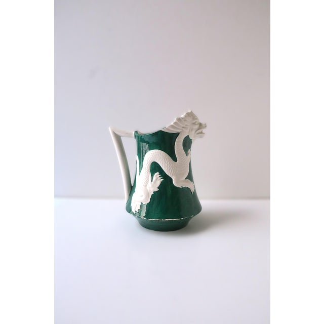 Ceramic Italian Pitcher Vase With Dragon Relief, Circa 1950s Italy For Sale - Image 7 of 11