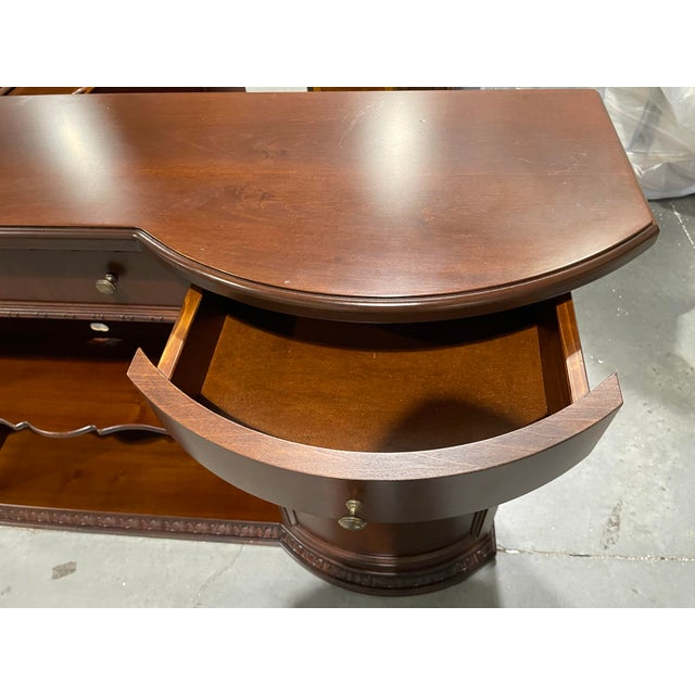 Traditional Mahogany Sideboard With Carved Trim For Sale - Image 4 of 7