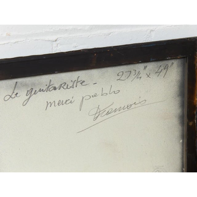 Burnt Umber Mid 20th Century De Guitarite French Cubist Painting by Francois Lucet For Sale - Image 8 of 9