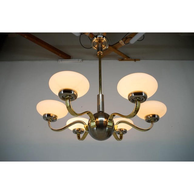 Gold Large Art Deco Chandelier, 1930s For Sale - Image 8 of 16