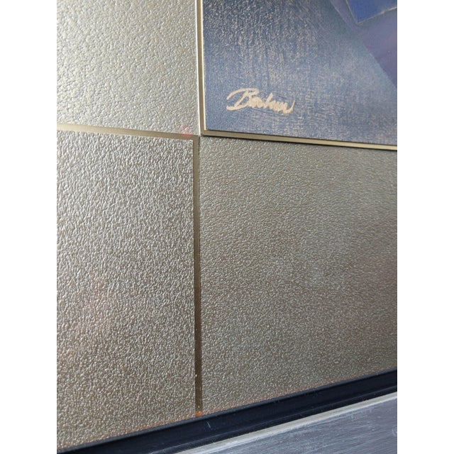 "Academia Two" by Badini — Framed Mixed-Media Abstract, Late 20th Century For Sale - Image 13 of 13