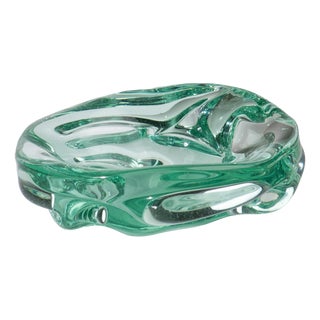 Vintage Green Murano Glass Ashtray by Archimede Seguso for Seguso Vetri Darte, 1940s For Sale