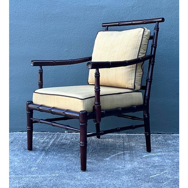 Wood Vintage Vanguard Carved Bamboo Lounge Chair For Sale - Image 7 of 12
