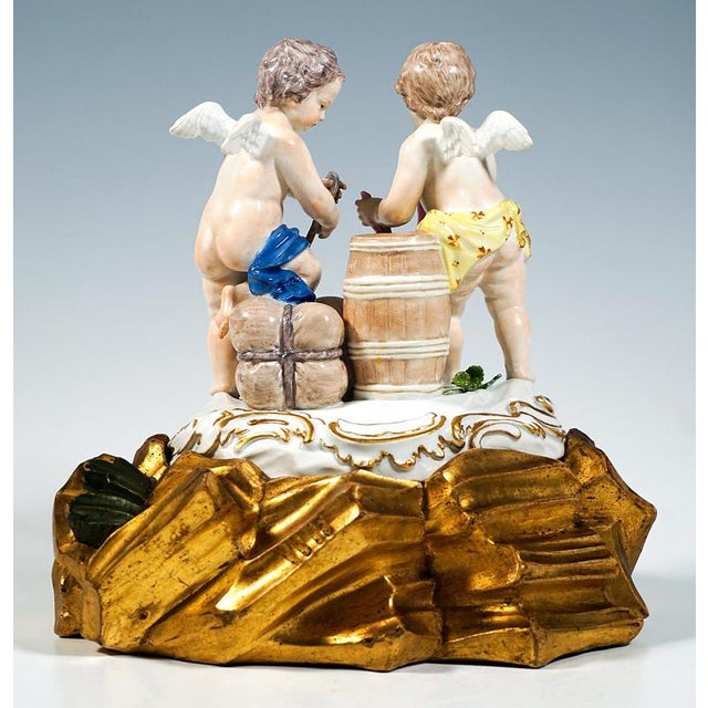 Rococo Allegory of Trade Cupid Group by C.C. Punct for Meissen, Germany, 1763 For Sale - Image 3 of 6