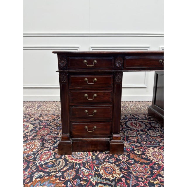 English Teak Chesterfield Desk For Sale - Image 9 of 18