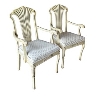 Pair of Gustavian Arm Chairs With Bee Upholstery For Sale