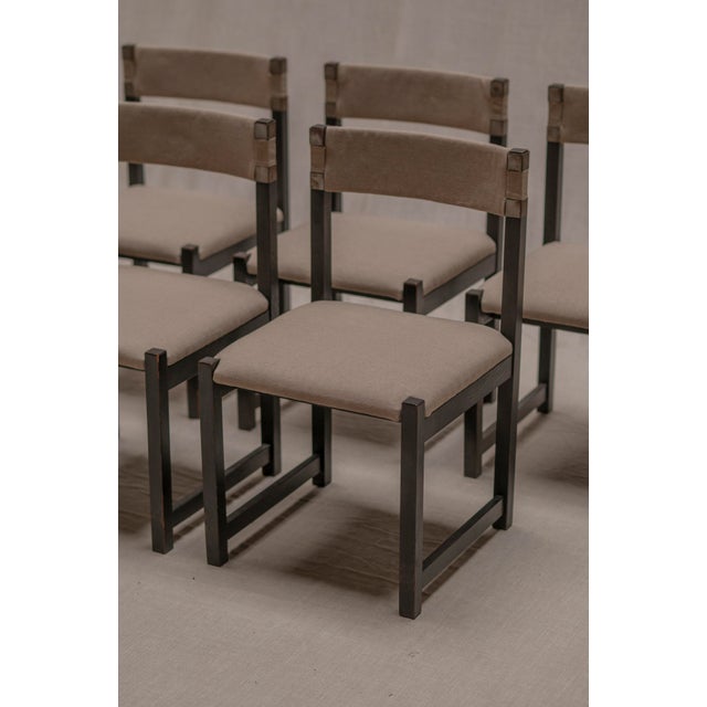 Vintage Brutalist Dining Chairs by Emiel Veranneman for De Coene, 1970s, Set of 6 For Sale - Image 13 of 16