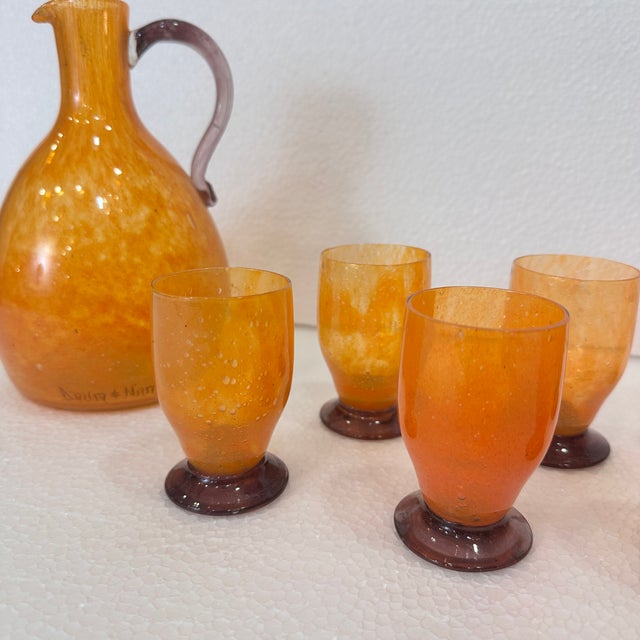 20th Century Art Deco Liquor Set with Jug and Glasses from Daum Crystal, France, 1940s, Set of 7 For Sale - Image 13 of 18