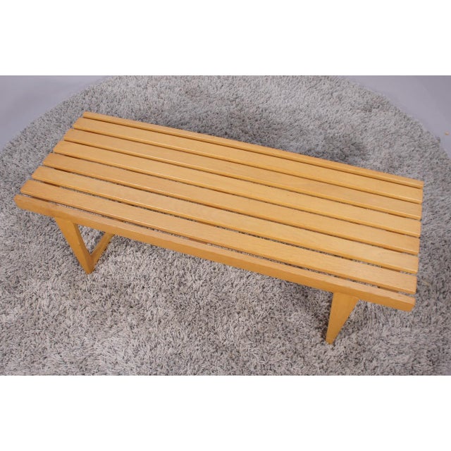 Mid-Century Modern Swedish Bench in Oak by Yngvar Sandström for Nordiska Kompaniet, 1960s For Sale - Image 3 of 5