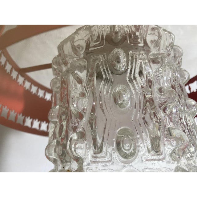 Gold Vintage Space Age Hanging Lamp in Red, 1970s For Sale - Image 8 of 18