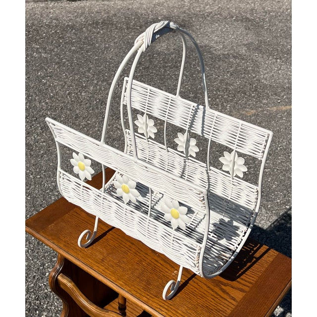 1990s Wicker Magazine Rack | Chairish