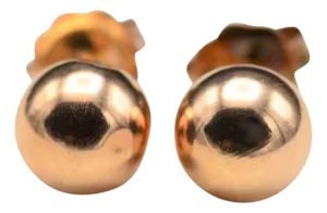 The Drucillas: 14K Rose Gold Ball Stud Earrings, 2 Pieces